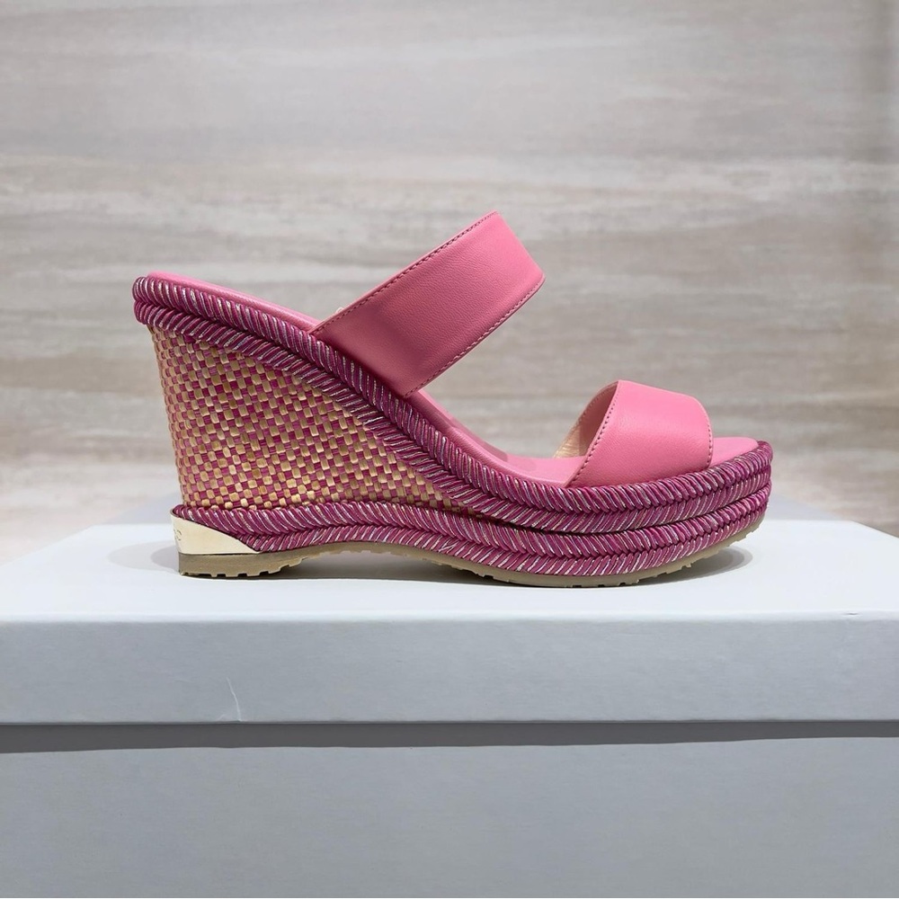 Jimmy Choo Pink Leather Espadrilles